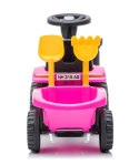 Jeździk pchacz chodzik traktor z przyczepą New Holland różowy Jeździk pchacz chodzik traktor z przyczepą New Holland różowy