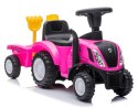 Jeździk pchacz chodzik traktor z przyczepą New Holland różowy Jeździk pchacz chodzik traktor z przyczepą New Holland różowy