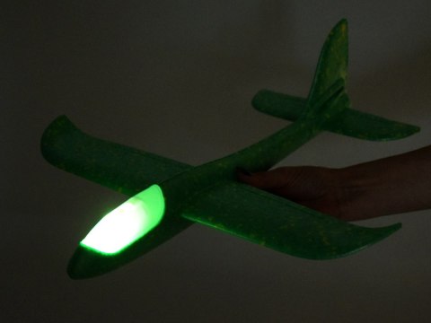 Lekki Samolot ze styropianu Szybowiec oświetlenie led ZA4984 Lekki Samolot ze styropianu Szybowiec oświetlenie led ZA4984