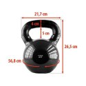 HMS KNV24 BLACK KETTLEBELL ŻELIWNY POKRYTY WINYLEM HMS