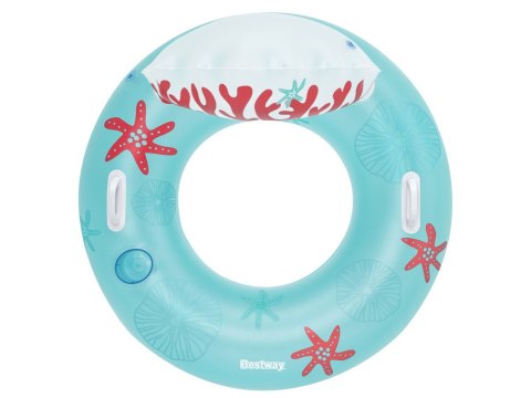 Bestway niebieskie koło dmuchane z oparciem rafa koralowa 107cm 43730 Bestway niebieskie koło dmuchane z oparciem rafa koralowa 107cm 43730