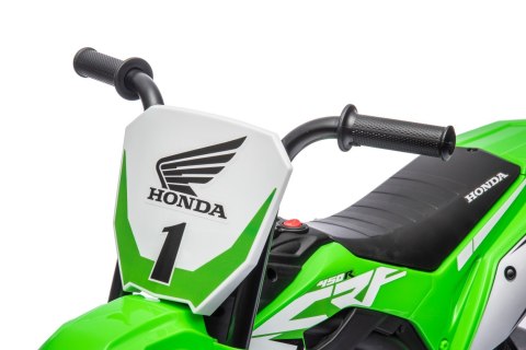 Jeździk na akumulator MOTOCYKL ELEKTRO HONDA CRF450 trójkołowa elektryczny zielony Jeździk na akumulator MOTOCYKL ELEKTRO HONDA CRF450 trójkołowa elektryczny zielony