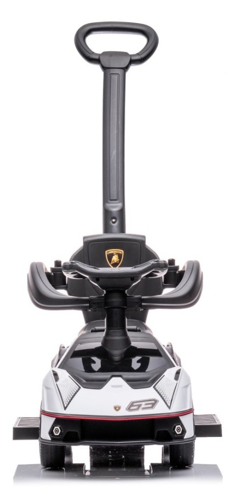 Jeździk chodzik dla dzieci na roczek Lamborghini Essenza SCV12 z pchaczem, obejmą i podnóżkami, biały Jeździk chodzik dla dzieci na roczek Lamborghini Essenza SCV12 z pchaczem, obejmą i podnóżkami, biały