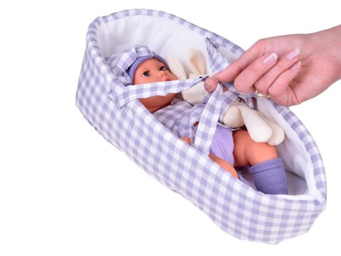 Bobas Lalka Noworodek ubrana szara czapka sukienka maskotka królik ZA5007 Bobas Lalka Noworodek ubrana szara czapka sukienka maskotka królik ZA5007
