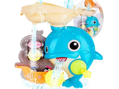 Wesoły Delfin zabawka do kąpieli + łódka z pingwinami ZA5064 Wesoły Delfin zabawka do kąpieli + łódka z pingwinami ZA5064