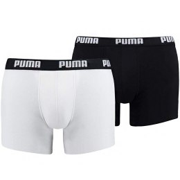 Puma Bokserki męskie Puma Basic Boxer 2P białe czarne 521015001 301