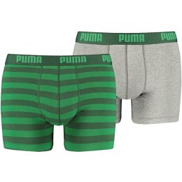 Puma Bokserki męskie Puma Stripe 1515 Boxer 2P zielone szare 591015001 327