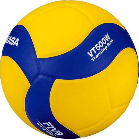 Mikasa Piłka siatkowa Mikasa VT500W żółto-niebieska Mikasa Piłka siatkowa Mikasa VT500W żółto-niebieska