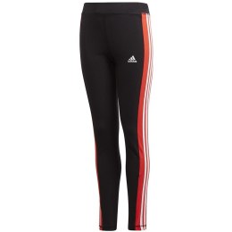 Adidas Spodnie dla dzieci adidas Yg Lin 3s Tight czarno-czerwone GD6214