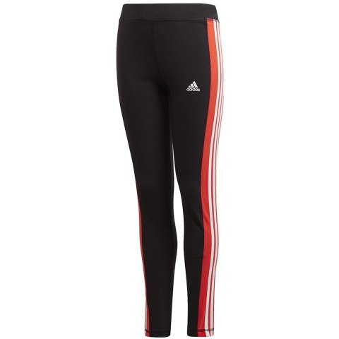 Adidas Spodnie dla dzieci adidas Yg Lin 3s Tight czarno-czerwone GD6214