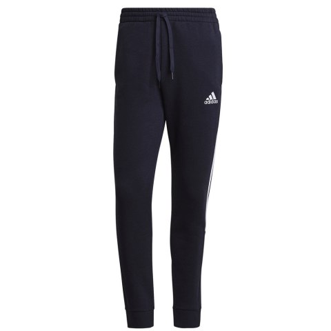 Adidas Spodnie męskie adidas Essentials Tapered Cuff 3 Stripes granatowe GK8977 Adidas Spodnie męskie adidas Essentials Tapered Cuff 3 Stripes granatowe GK8977