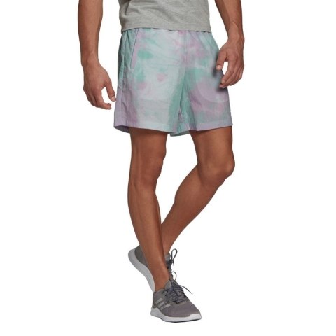 Adidas Spodenki męskie adidas Essentials Short fioletowo-zielone GL0065 Adidas Spodenki męskie adidas Essentials Short fioletowo-zielone GL0065