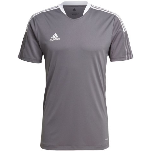 Adidas teamwear Koszulka męska adidas Tiro 21 Training Jersey szara GM7587 Adidas teamwear Koszulka męska adidas Tiro 21 Training Jersey szara GM7587
