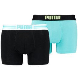 Puma Bokserki męskie Puma Placed Logo Boxer 2P błękitne, czarne 906519 10