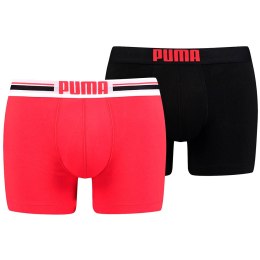 Puma Bokserki męskie Puma Placed Logo Boxer 2P czerwone, czarne 906519 07