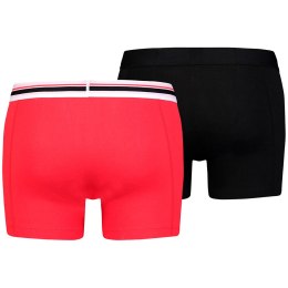 Puma Bokserki męskie Puma Placed Logo Boxer 2P czerwone, czarne 906519 07