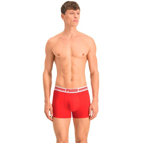 Puma Bokserki męskie Puma Placed Logo Boxer 2P czerwone, czarne 906519 07 Puma Bokserki męskie Puma Placed Logo Boxer 2P czerwone, czarne 906519 07