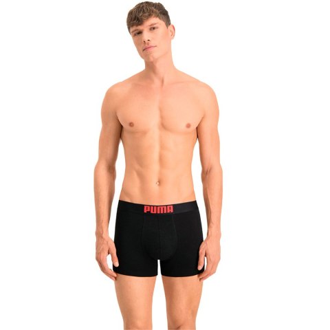 Puma Bokserki męskie Puma Placed Logo Boxer 2P czerwone, czarne 906519 07 Puma Bokserki męskie Puma Placed Logo Boxer 2P czerwone, czarne 906519 07