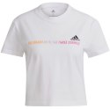 Adidas Koszulka damska adidas Gradient Logo Cropped T-Shirt biała GM5577