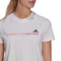 Adidas Koszulka damska adidas Gradient Logo Cropped T-Shirt biała GM5577