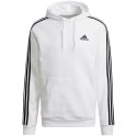 Adidas Bluza męska adidas Essentials Fleece 3-Stripes Hoodie biała GU2522