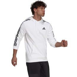 Adidas Bluza męska adidas Essentials Fleece 3-Stripes Hoodie biała GU2522