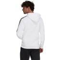 Adidas Bluza męska adidas Essentials Fleece 3-Stripes Hoodie biała GU2522