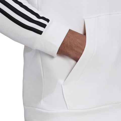 Adidas Bluza męska adidas Essentials Fleece 3-Stripes Hoodie biała GU2522 Adidas Bluza męska adidas Essentials Fleece 3-Stripes Hoodie biała GU2522