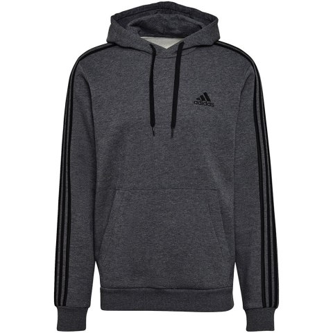 Adidas Bluza męska adidas Essentials Fleece 3-Stripes Hoodie ciemnoszara GK9082