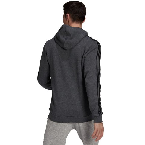 Adidas Bluza męska adidas Essentials Fleece 3-Stripes Hoodie ciemnoszara GK9082 Adidas Bluza męska adidas Essentials Fleece 3-Stripes Hoodie ciemnoszara GK9082