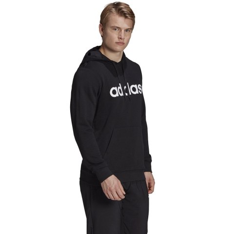 Adidas Bluza męska adidas Essentials French Terry Linear Logo Hoodie czarna GK9064 Adidas Bluza męska adidas Essentials French Terry Linear Logo Hoodie czarna GK9064