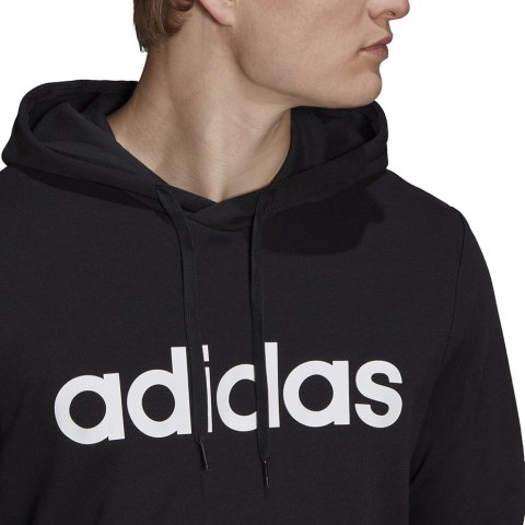 Adidas Bluza męska adidas Essentials French Terry Linear Logo Hoodie czarna GK9064 Adidas Bluza męska adidas Essentials French Terry Linear Logo Hoodie czarna GK9064