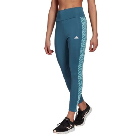 Adidas Legginsy damskie adidas Designed to Move Hi niebieskie GT0136 Adidas Legginsy damskie adidas Designed to Move Hi niebieskie GT0136