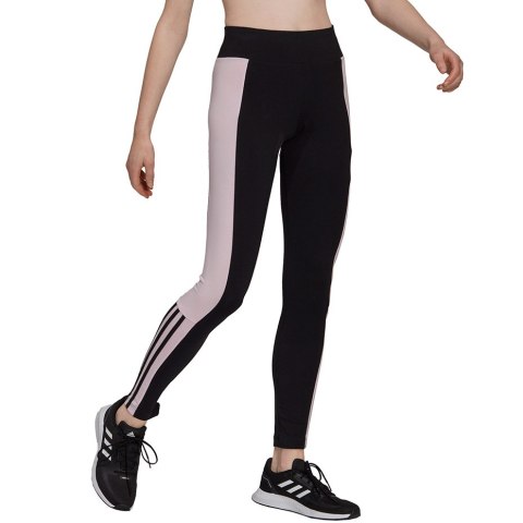 Adidas Legginsy damskie adidas Essentials Colorblock czarno-różowe GS6325 Adidas Legginsy damskie adidas Essentials Colorblock czarno-różowe GS6325