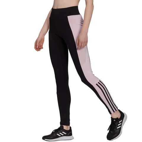 Adidas Legginsy damskie adidas Essentials Colorblock czarno-różowe GS6325 Adidas Legginsy damskie adidas Essentials Colorblock czarno-różowe GS6325