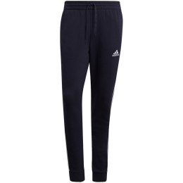 Adidas Spodnie męskie adidas Essentials Fleece Tapered Cuff 3-Band Pants granatowe GK8823