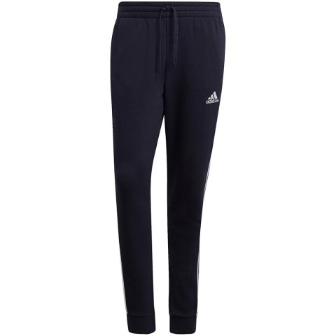 Adidas Spodnie męskie adidas Essentials Fleece Tapered Cuff 3-Band Pants granatowe GK8823