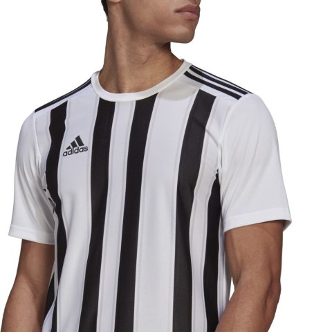 Adidas teamwear Koszulka męska adidas Striped 21 Jersey biało-czarna GV1377 Adidas teamwear Koszulka męska adidas Striped 21 Jersey biało-czarna GV1377