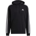 Adidas Bluza męska adidas Essentials Fleece 3-Stripes Hoodie czarna GK9072