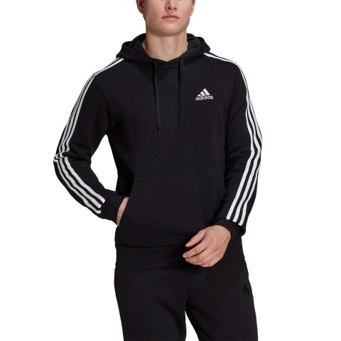 Adidas Bluza męska adidas Essentials Fleece 3-Stripes Hoodie czarna GK9072 Adidas Bluza męska adidas Essentials Fleece 3-Stripes Hoodie czarna GK9072