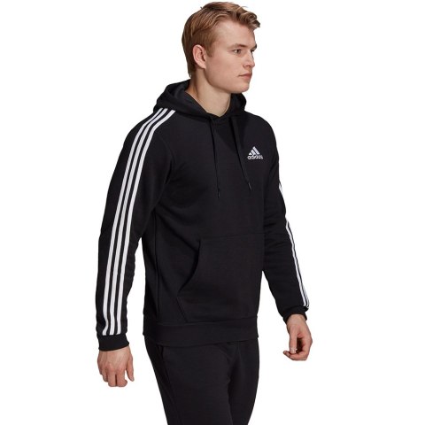 Adidas Bluza męska adidas Essentials Fleece 3-Stripes Hoodie czarna GK9072 Adidas Bluza męska adidas Essentials Fleece 3-Stripes Hoodie czarna GK9072