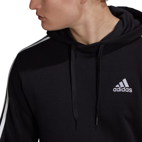 Adidas Bluza męska adidas Essentials Fleece 3-Stripes Hoodie czarna GK9072 Adidas Bluza męska adidas Essentials Fleece 3-Stripes Hoodie czarna GK9072