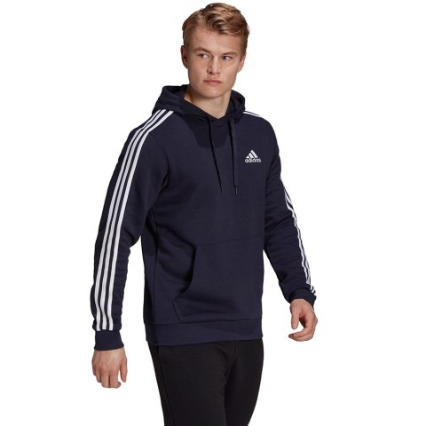 Adidas Bluza męska adidas Essentials Fleece 3-Stripes Hoodie granatowa GK9073 Adidas Bluza męska adidas Essentials Fleece 3-Stripes Hoodie granatowa GK9073