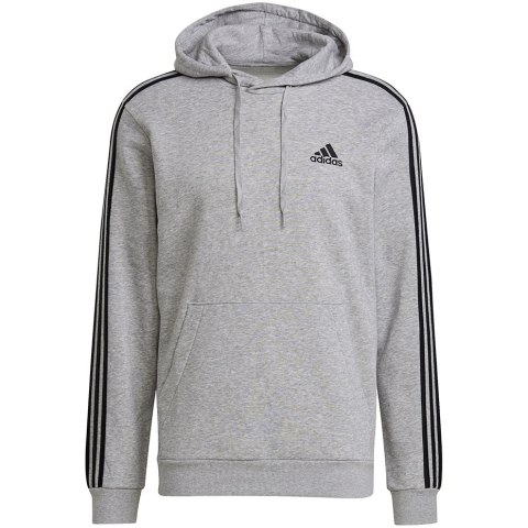 Adidas Bluza męska adidas Essentials Fleece 3-Stripes Hoodie szara GK9084