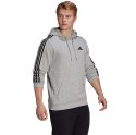 Adidas Bluza męska adidas Essentials Fleece 3-Stripes Hoodie szara GK9084