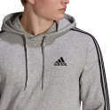 Adidas Bluza męska adidas Essentials Fleece 3-Stripes Hoodie szara GK9084