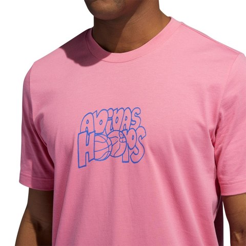 Adidas Koszulka męska adidas Lil Stripe adidas Hoops Graphic Tee różowa GS7220 Adidas Koszulka męska adidas Lil Stripe adidas Hoops Graphic Tee różowa GS7220