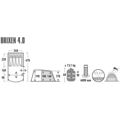 High Peak Namiot High Peak Brixen 4.0 11815 High Peak Namiot High Peak Brixen 4.0 11815
