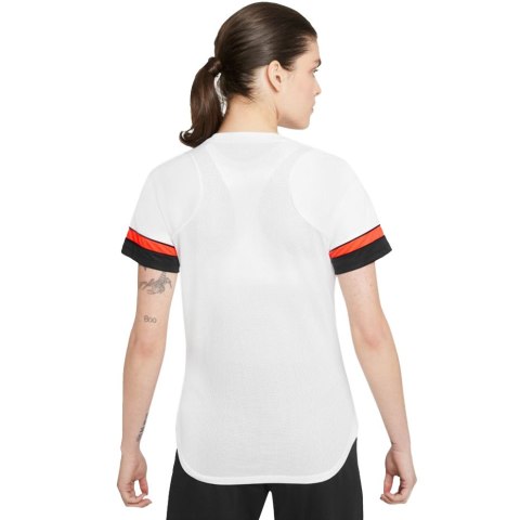 Nike Football Koszulka damska Nike Df Academy 21 Top Ss biała CV2627 101 Nike Football Koszulka damska Nike Df Academy 21 Top Ss biała CV2627 101