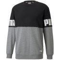 Puma Bluza męska Puma Power Colorblock Crew szaro-czarna 589430 01 Puma Bluza męska Puma Power Colorblock Crew szaro-czarna 589430 01